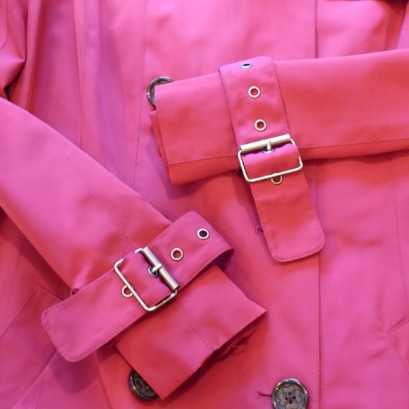 LK Bennett Light Weight Raspberry Pink Double Breasted Trench Coat USA Size 4 - Picture 6 of 15